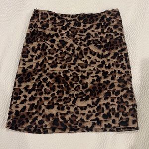 Leopard Print Rushing Mini Skirt